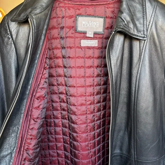 Wilsons Leather Black Zip Front Jacket Women’s Medium Genuine Leather Classic M - Picture 9 of 16